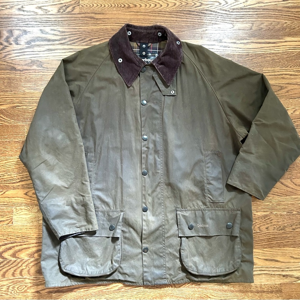 Barbour Classic Beaufort Men's Olive Waxed Cotton Jacket Size XL Sylkoil Outer